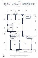 天玺首府3室2厅2卫155㎡户型图